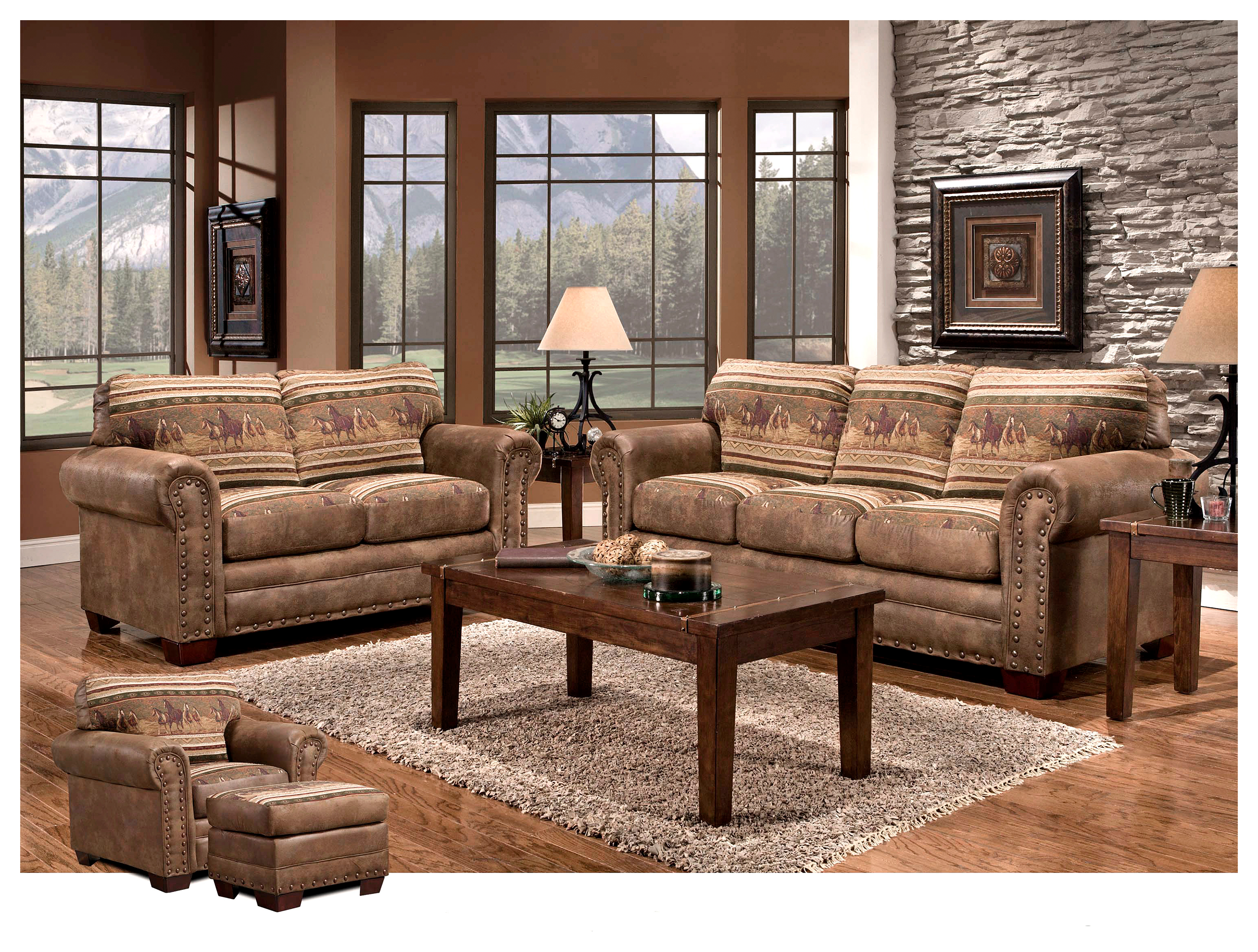 American Furniture Classics Lodge Collection 4Piece Living Room
